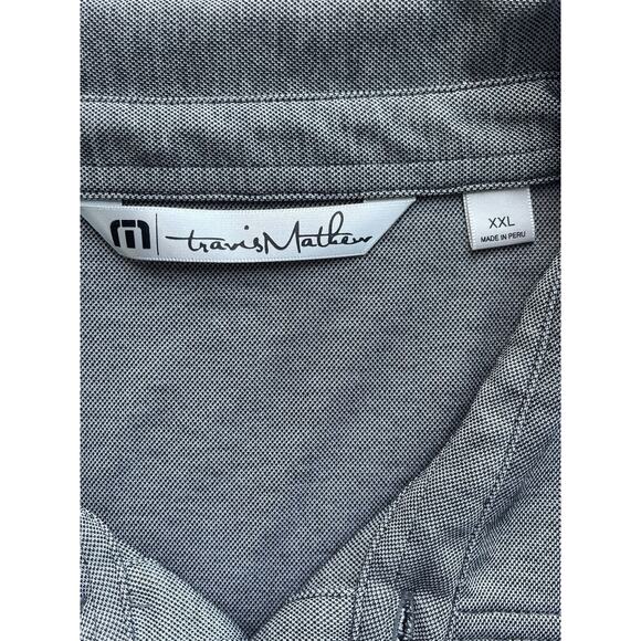 Travis Mathew Men's Size XXL Grey Cotton Blend Stripe Golf Polo Shirt - Picture 4 of 8